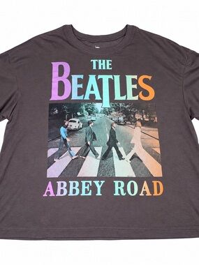 The Beatles Kids Abbey Road Graphic Tee - Black with Pastel Print
